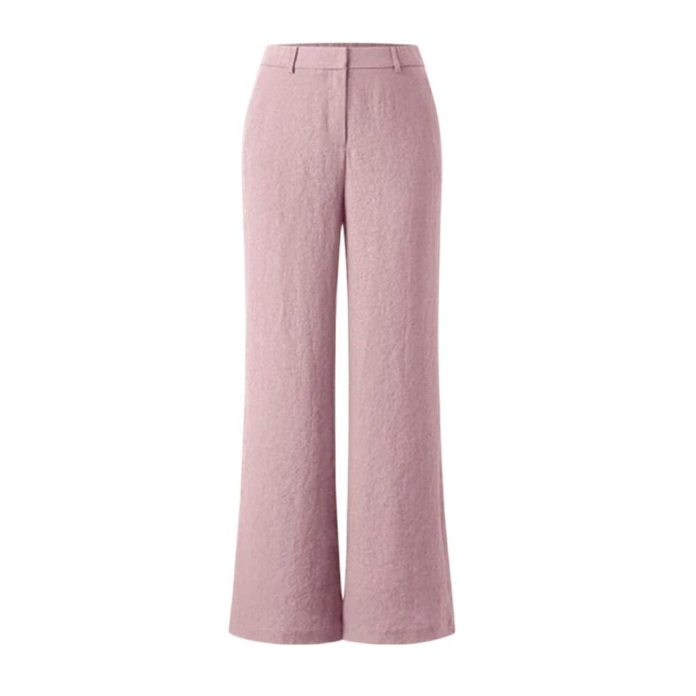 OGL Mid Rise Flared Pant with Pockets Pink Linen
